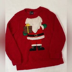 Kristin Nicole Womens Size Large Pullover Fleece Holiday Christmas Santa Clause
